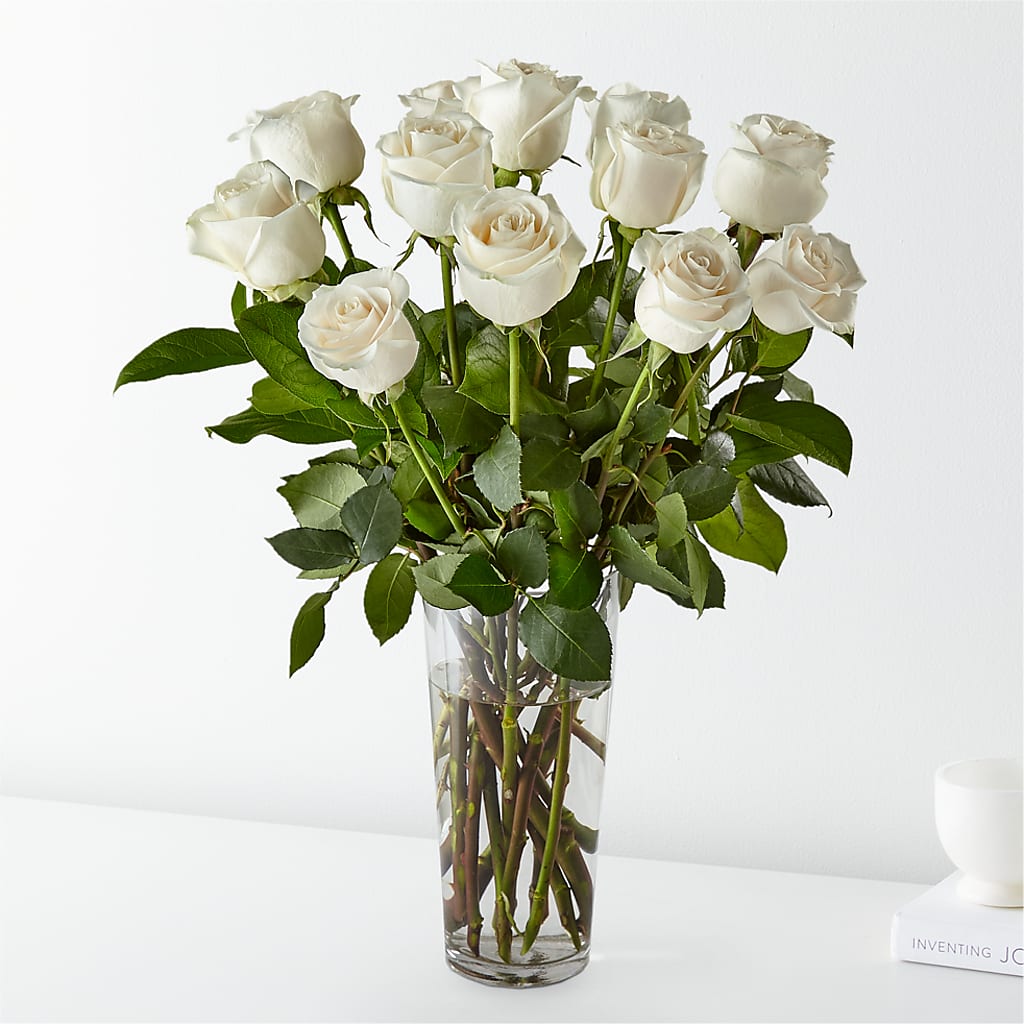 Long Stem White Rose Bouquet – Liberty Flower Farm, Forest VA