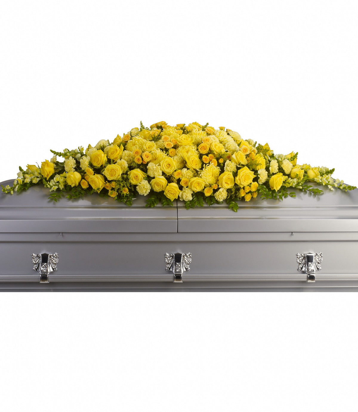 Golden Garden Casket Spray – Liberty Flower Farm, Forest VA