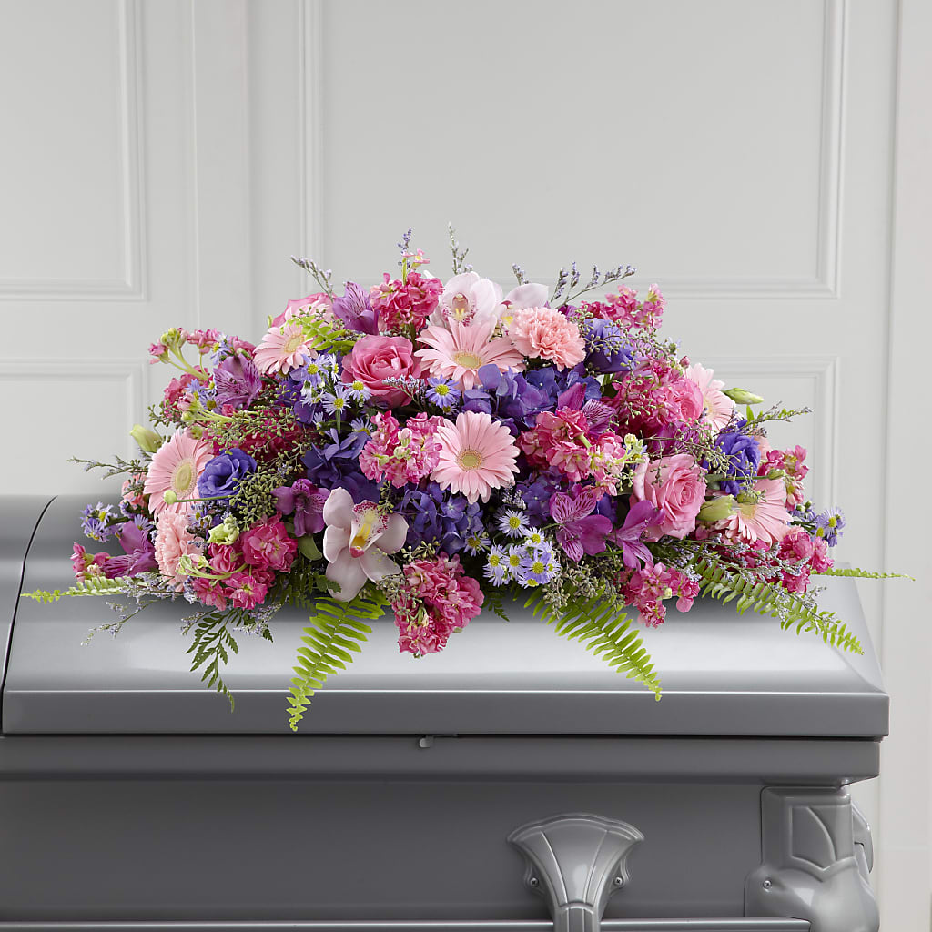 Glorious Garden Casket Spray – Liberty Flower Farm, Forest VA