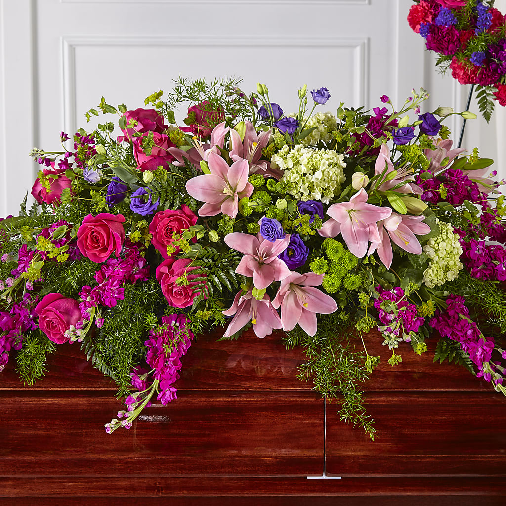 Radiant Tribute Casket Spray – Liberty Flower Farm, Forest VA
