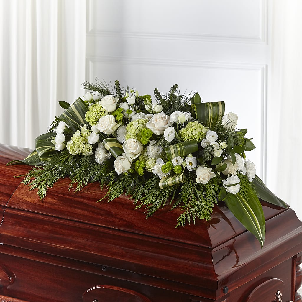 Hopeful Gesture Casket Spray – Liberty Flower Farm, Forest VA