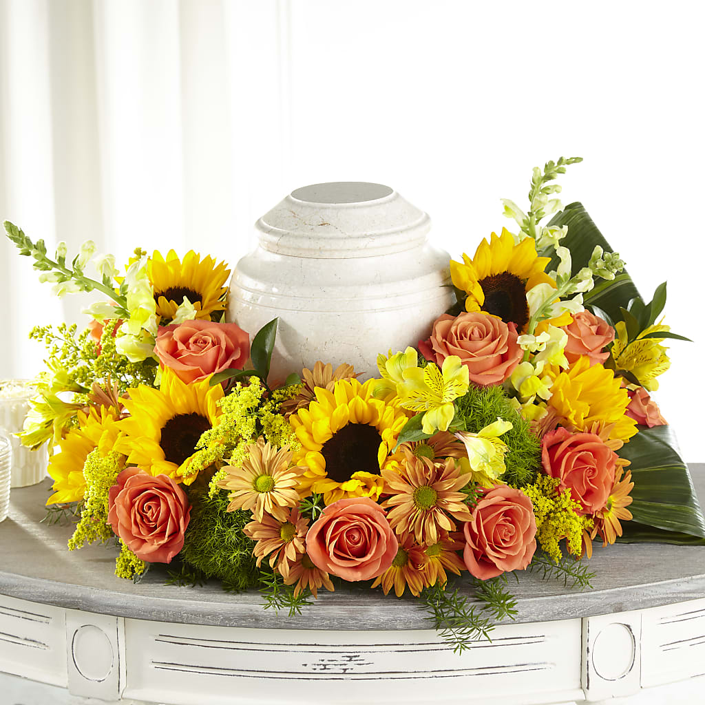 Faithful Sunflower Cremation Adornment – Liberty Flower Farm, Forest VA