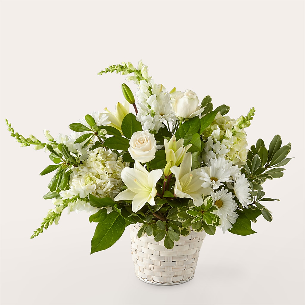 Ivory Elegance Floral Basket – Liberty Flower Farm, Forest VA