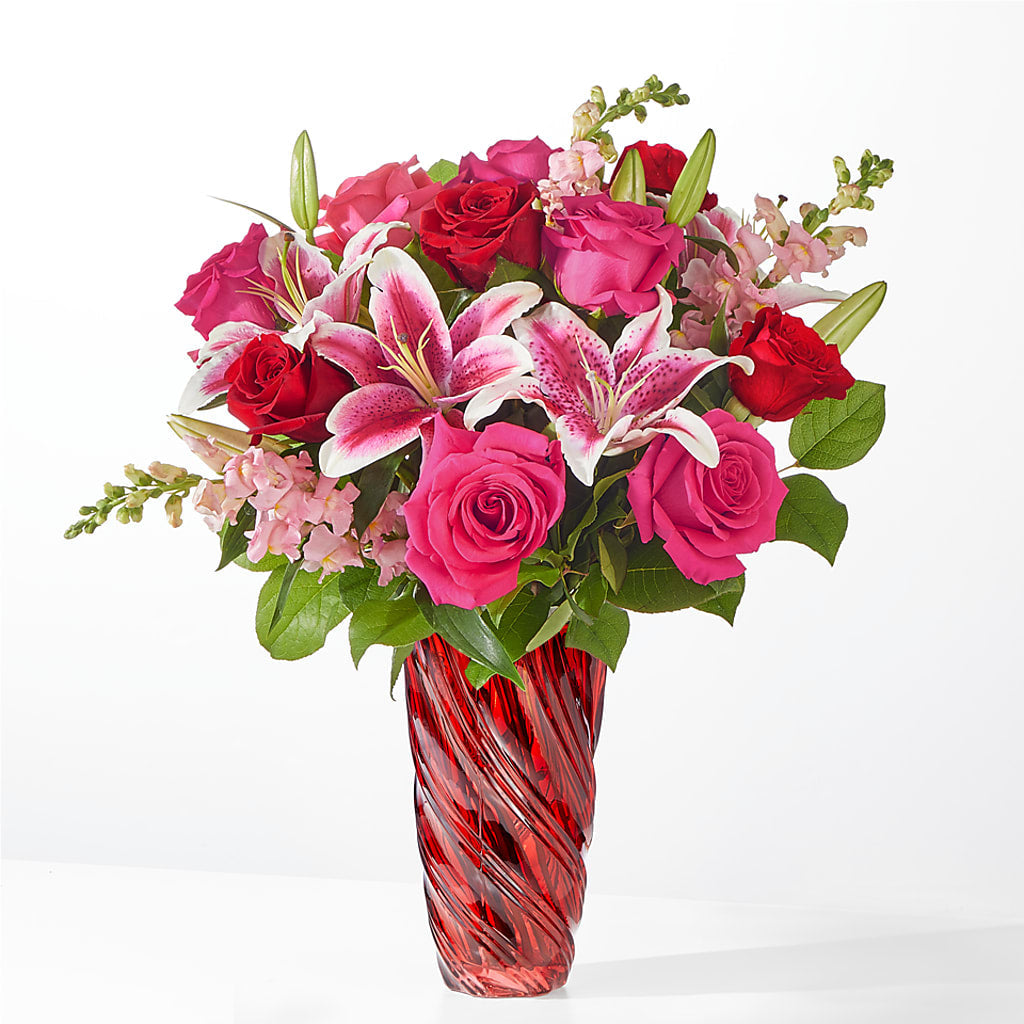Always You Bouquet with Luxe Swirl Vase – Liberty Flower Farm, Forest VA