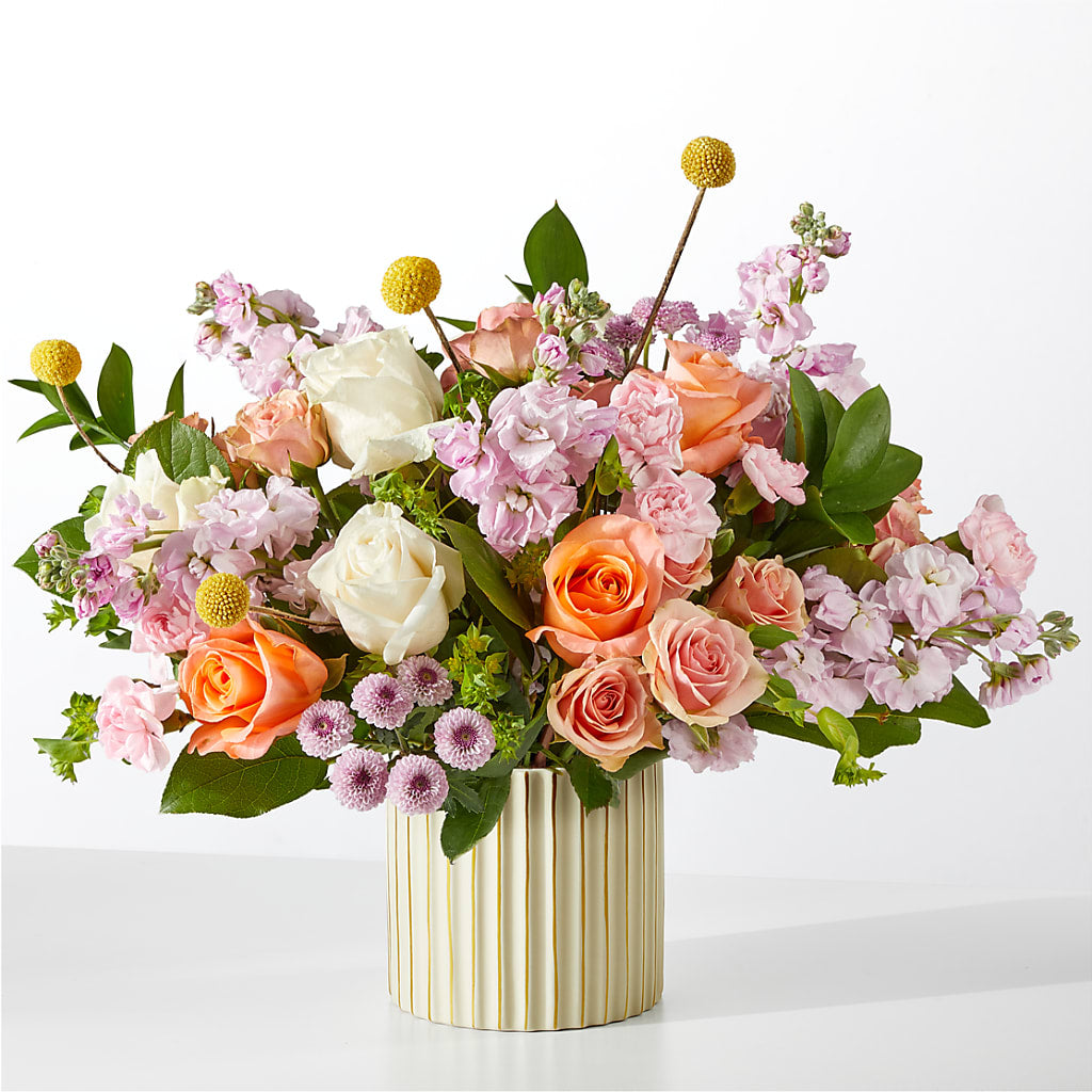French Market Bouquet with Ivory Vase – Liberty Flower Farm, Forest VA