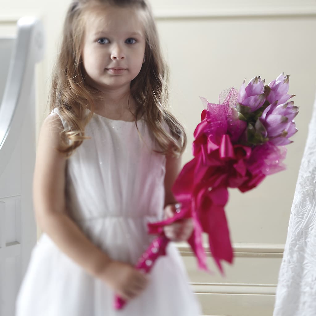 Sparkle Pink Flower Girl Bouquet – Liberty Flower Farm, Forest VA