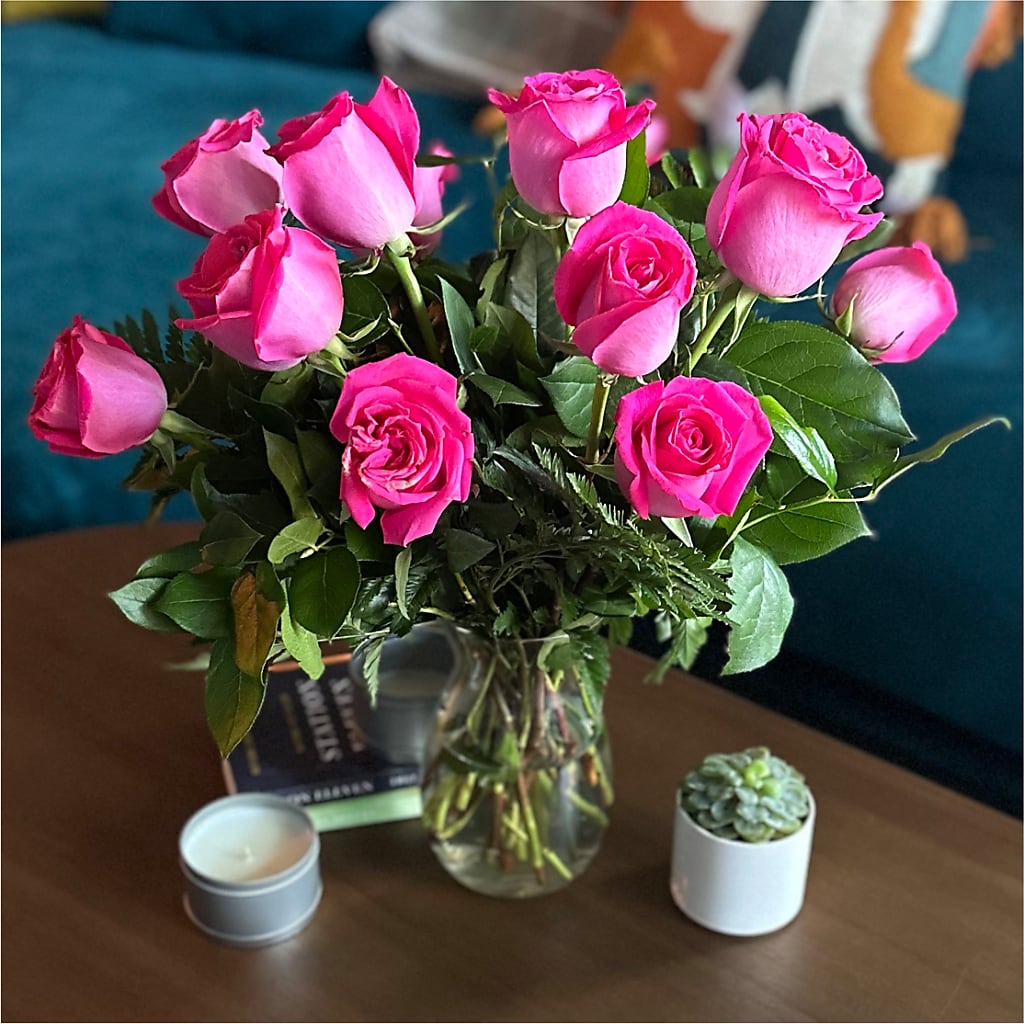 Long Stem Pink Rose Bouquet –  Liberty Flower Farm, Forest VA