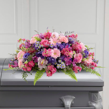 Glorious Garden Casket Spray –  Liberty Flower Farm, Forest VA