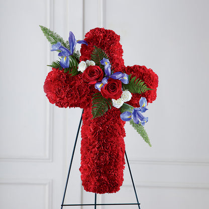 Faithful Hero Floral Cross –  Liberty Flower Farm, Forest VA
