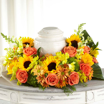 Faithful Sunflower Cremation Adornment –  Liberty Flower Farm, Forest VA