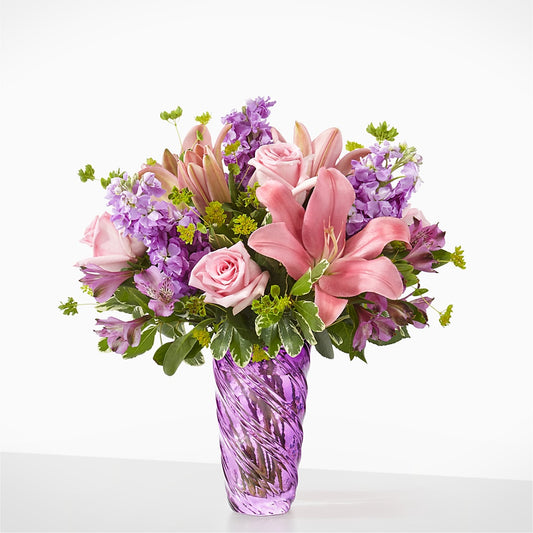 Precious Petals Bouquet with Luxe Swirl Vase –  Liberty Flower Farm, Forest VA
