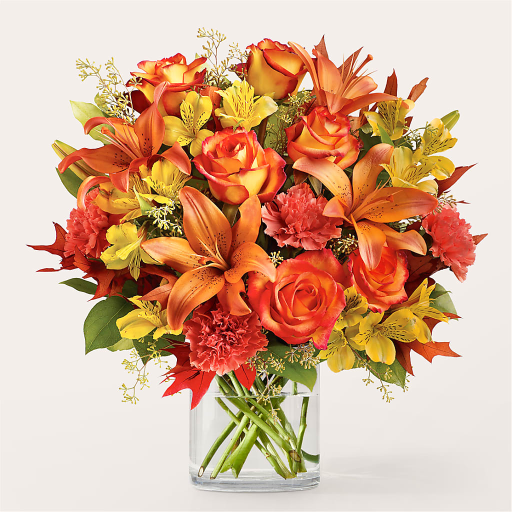 orange lily flower arrangement Pecan Pie Bouquet – orange, yellow flower arrangement | Forest, VA