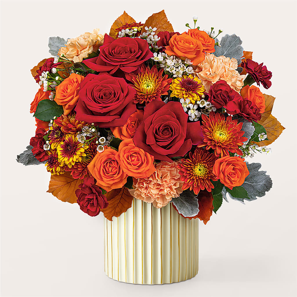 Merlot Bouquet with Ivory Vase –  Liberty Flower Farm, Forest VA