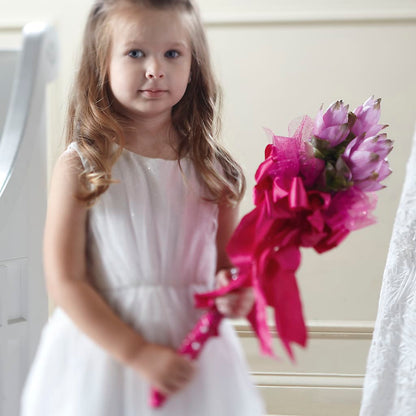 Sparkle Pink Flower Girl Bouquet –  Liberty Flower Farm, Forest VA